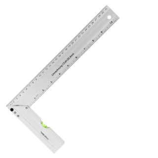 Esquadro De Precisão Profissional Alumínio Ângulo De 90° 12 Polegadas 30cm Com Nível Bolha