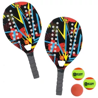Kit 2 Raquetes para Beach Tennis de Praia em Madeira Red + Bolinha Borracha + 2 Bolinhas Beach Tennis em Oferta na Shopee