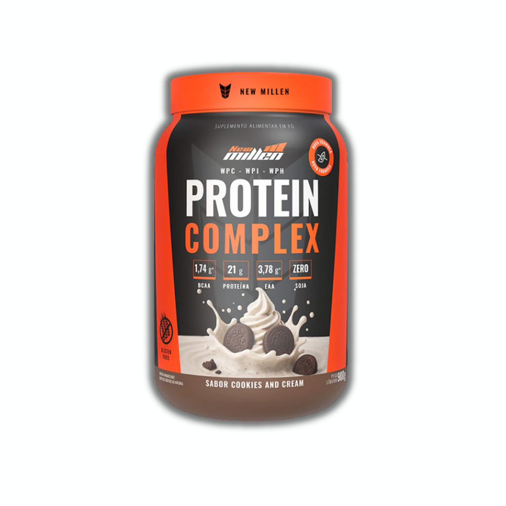 Protein Complex Cookies e Cream 900g - New Millen | Shopee Brasil