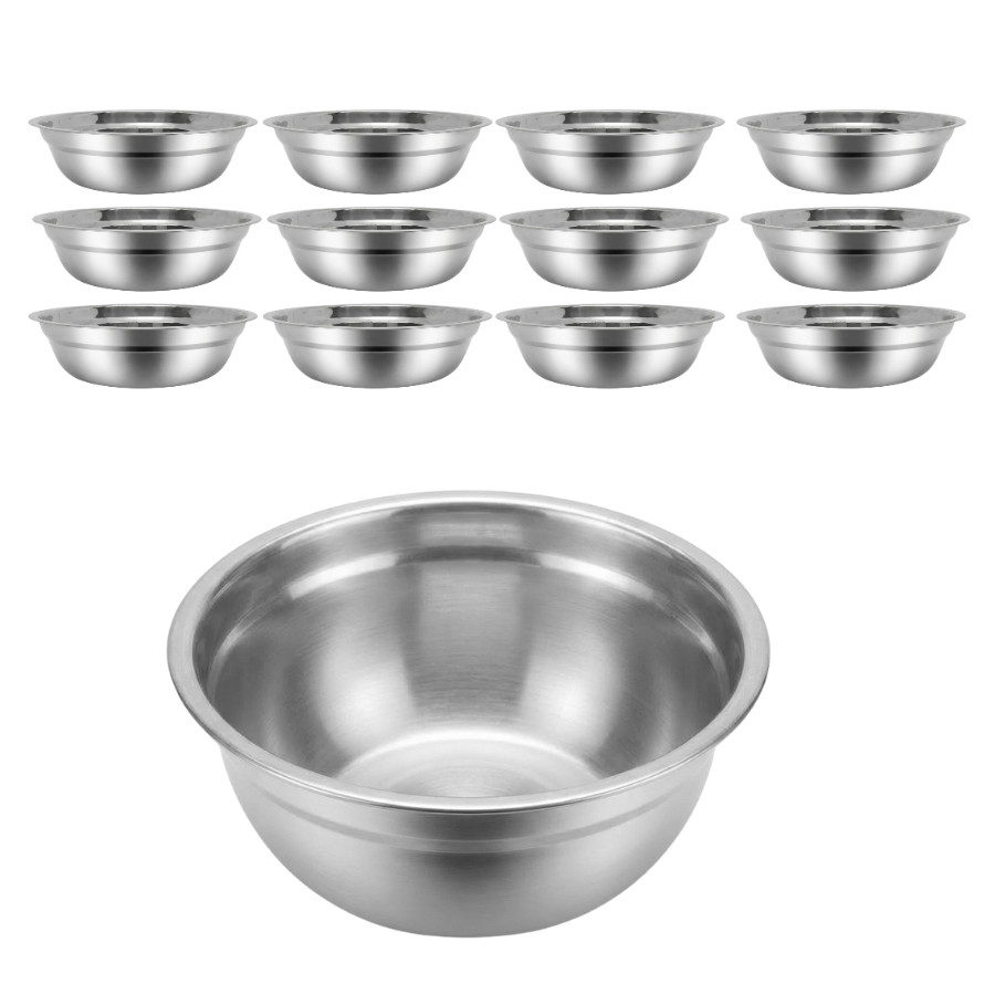 Kit 12 Tigela Mixing Bowl em Aço Inox Funda Multiuso 20cm