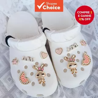 10 Pçs Encantos Pó Dourado Melancia Coelho Jibbitz DIY Moda Acessórios De Sapato em Oferta na Shopee