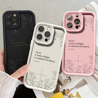 Capinha Capa de silicone Anti-impacto Estilo de fé suave para iPhone XR 11 12 13 14 15 16 17 pro max plus case