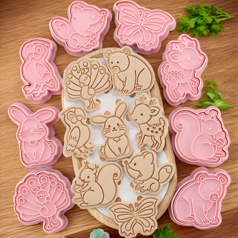 Conjunto de 8 Cortadores de Biscoito com Moldes de Animais P