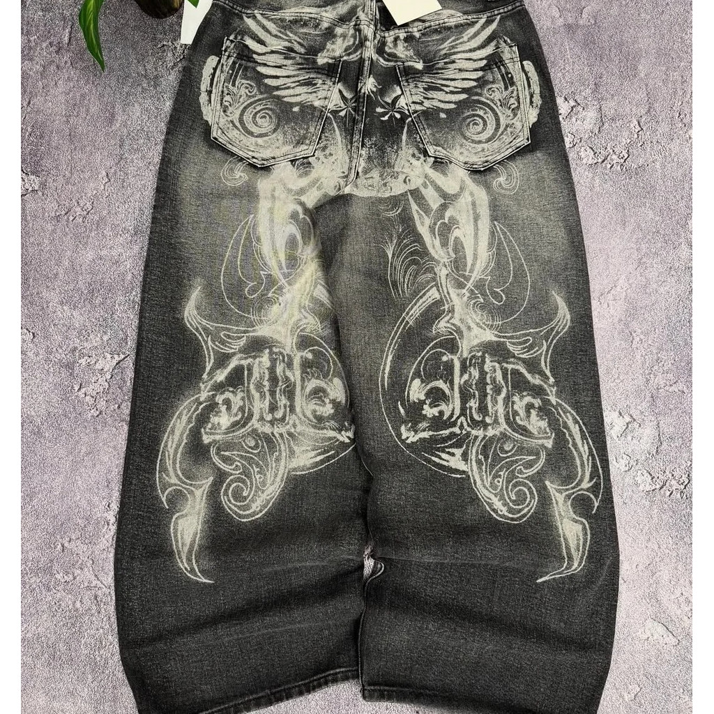 Y2K Punk Jeans Leisure Oversized Unissex High Street Moda Japonesa