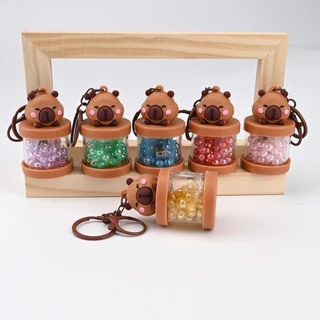 kit 3 Chaveiro com luz LED, pingente, formato de barril de vinho, capivara, portátil, adequado para meninas aleatório em Oferta na Shopee