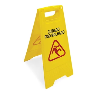 Placa sinalizadora "Piso Molhado" - 25893 Arqplast em Oferta na Shopee