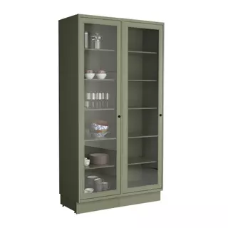 Cristaleira de Vidro Herval Viana, 2 Portas, Verde Hill em Oferta na Shopee