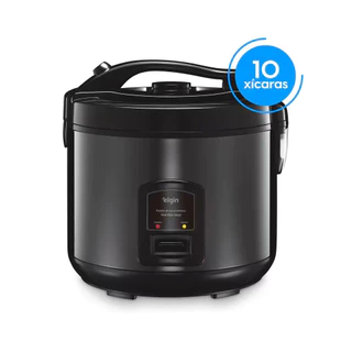 Panela Elétrica de Arroz Elgin Visio Rice PARX0 10 Xícaras 700W Tampa com Visor Cuba Antiaderente Design Inox Preto em Oferta na Shopee