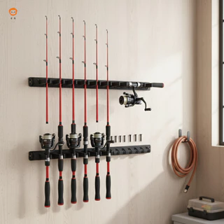 Cremalheira Fixada Na Parede Do Suporte Das Varas Para A Economia Durável Espaço Da Liga De Alumínio De Pesca em Oferta na Shopee