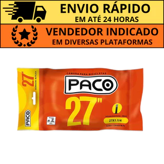 Kit c/ 2 Câmaras de Ar Para Bike Aro 27 x 1.1/4 Paco