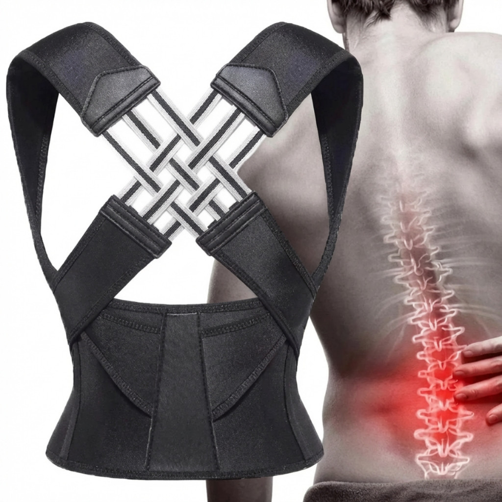 Cinta Corretor Postural Magnético Unissex Dor Ajusta Postura