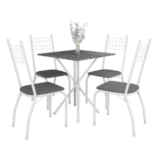O Conjunto de Mesa Quadrada Brisa com 4 Cadeiras Estofadas Fabone em Oferta na Shopee