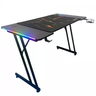 Mesa Gamer Hayom Slim RGB, Com Mousepad, Suporte Para Headset e Copo, Preto, MG1002 em Oferta na Shopee