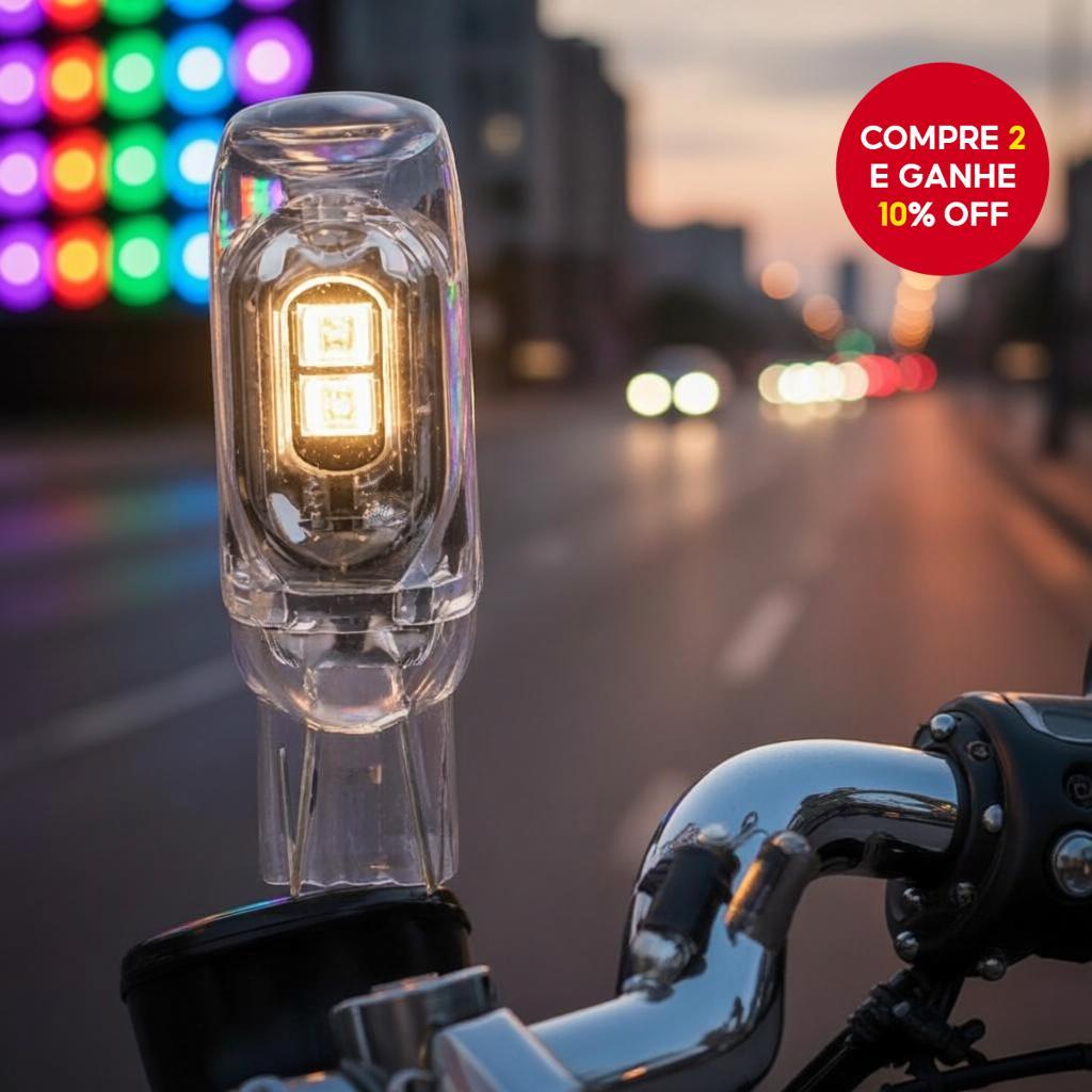 LED Pisca-Pisca de Luz para Motocicleta, Lâmpada T10 Piscando Rápido ...