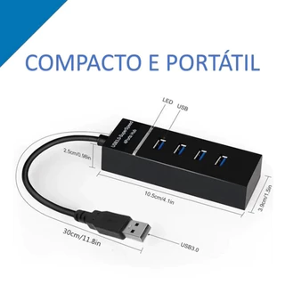 85176254 Usb 3.0 4 Portas Expansor Rápido 5 Gbps Alta Velocidade