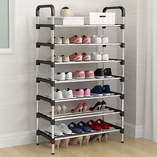 4/7/9 Andares Sapateira de metal Organizador Vertical Prateleira Multiuso Aço Cromado Desmontável em Oferta na Shopee
