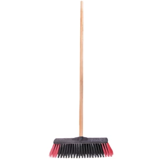 Vassoura tipo gari com cabo 5,4 x 38,8 cm - Compel em Oferta na Shopee