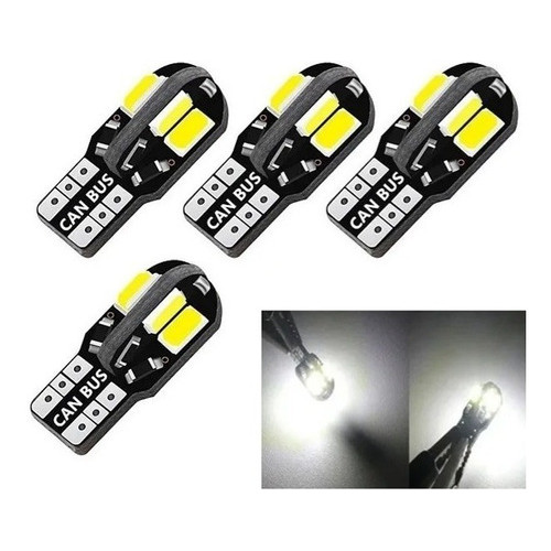 KIT 4 LAMPADA T10 CAMBUS 8 LED BRANCA CANCELLER | Shopee Brasil