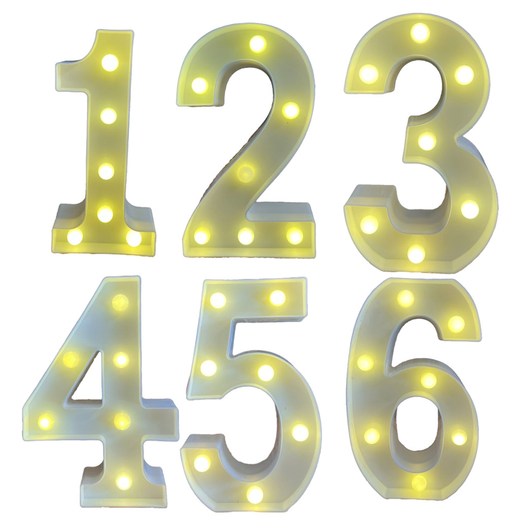 Numero De Led Plastico Branco 22CM Pilhas Decoração | Shopee Brasil