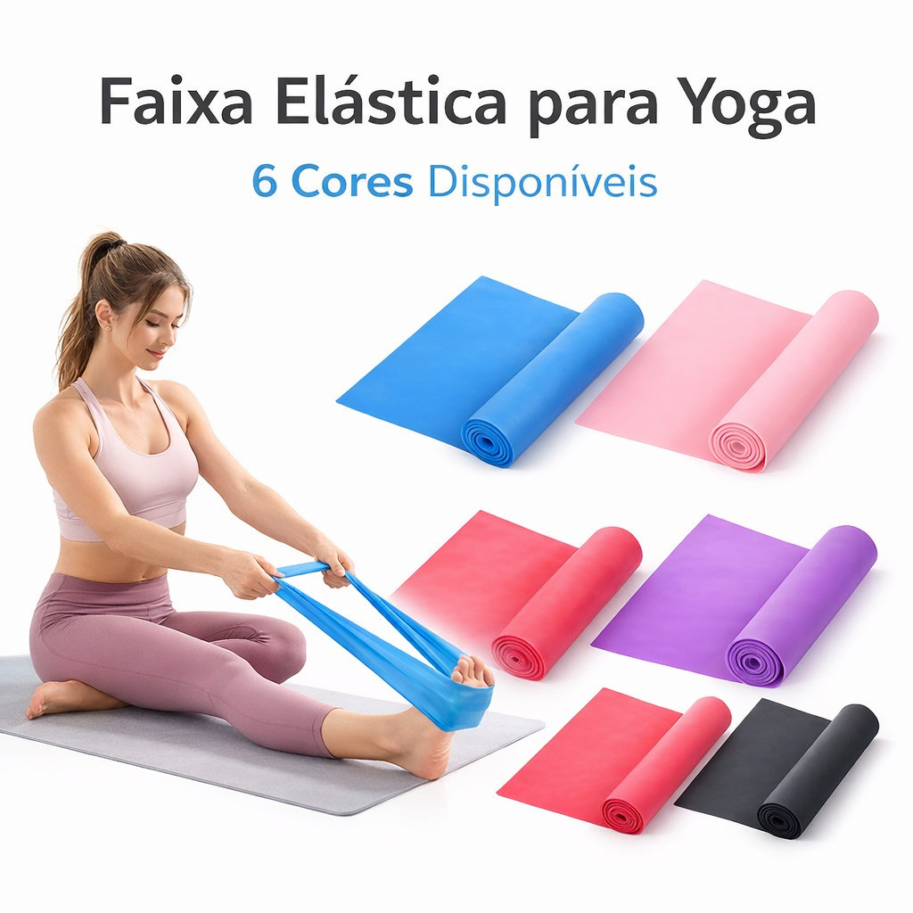 Faixa Elástica de Exercícios Banda de Resistência para Yoga Fitness Treino em Casa | Shopee Brasil
