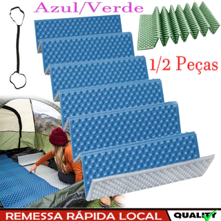 1/2 Peças Tapete de dormir dobrável para acampamento à prova de umidade e isolamento, Tapete de acampamento dobrável