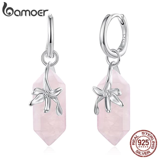 Brincos De Prata Esterlina 925 Bamoer Cristal Rosa E Joias De Flores Pequenas Para Presente Feminino em Oferta na Shopee
