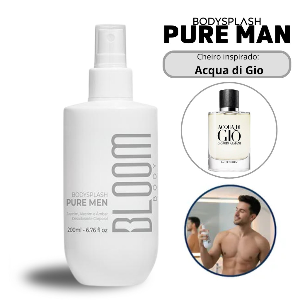 Pure Man Body Splash Masculino 200ml – Desodorante Colônia Refrescante ...