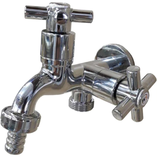 Torneira Tanque 2 Saídas Dupla De Tanque Maquina De Lavar Cromado em Oferta na Shopee