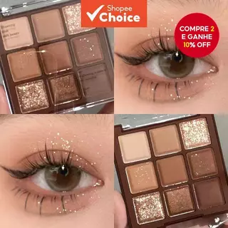 Paleta De Sombras De Chocolate De 9 Cores JADED , Tons De Terra Foscos E Brilhantes , Alto Pigmento , Acessível . em Oferta na Shopee