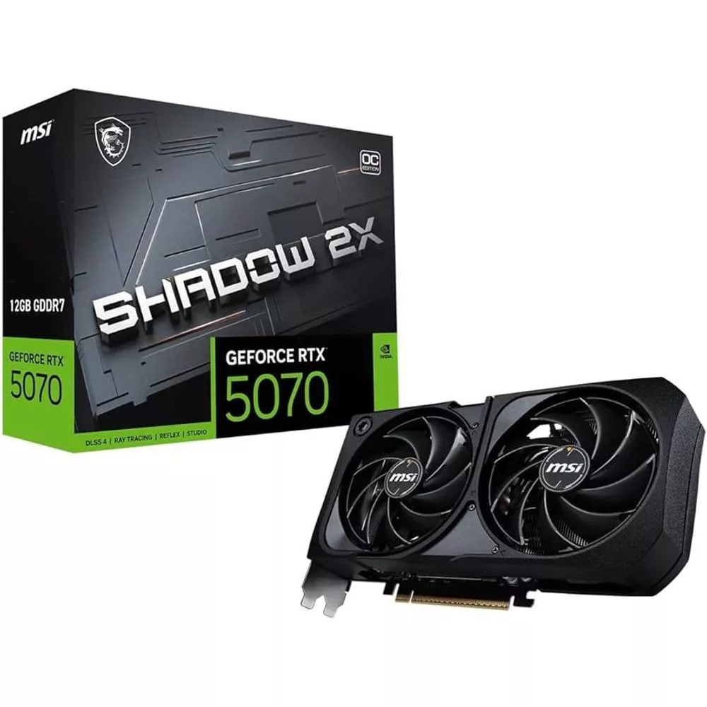 Placa de Vídeo NVIDIA GeForce MSI RTX5070 Shadow OC 2X 12GB - 192 Bits