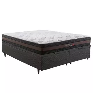 Cama Baú Queen Herval Palermo, Molas Ensacadas, 74x158x198cm em Oferta na Shopee