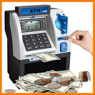 [TS] Kids Atm Machine Toy Playset Piggy Bank Com Cartão-Senha Eletrônica Banco Para Economizar Moedas Caixa De Dinheiro em Oferta na Shopee