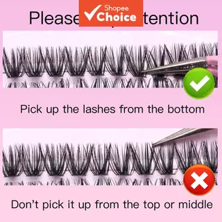 Clusters de Cílios Fada Manga Individuais C Curl Wispy Eyelash Dlusters Kit de Extensão de Cílios WideSpan com Cola e em Oferta na Shopee