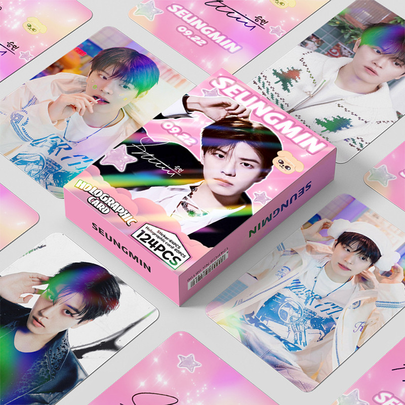 124 Pçs/Caixa Stray Kids Seungmin Photocards Holográfico LOMO