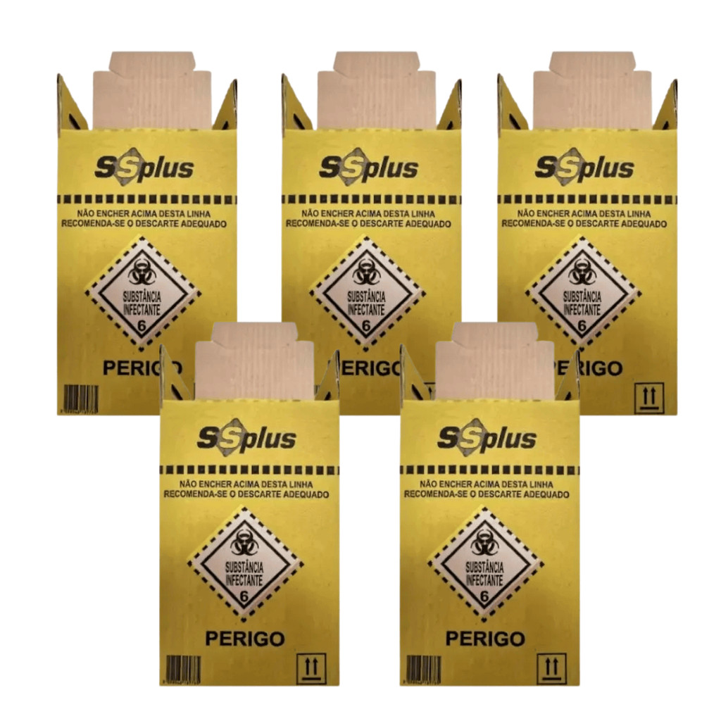 5UN CAIXA COLETORA MATERIAL PERFUROCORTANTE SSPLUS 7L | Shopee Brasil