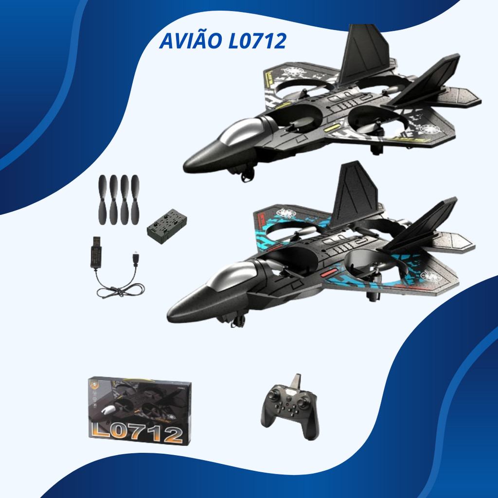 Avião de Controle Remoto L0712 – Planador RC com Giro 360° e Decolagem ...