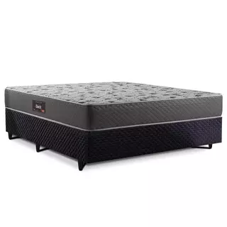 Cama Box Casal Herval Black com Espuma Alto Suporte, 64x138x188 cm em Oferta na Shopee