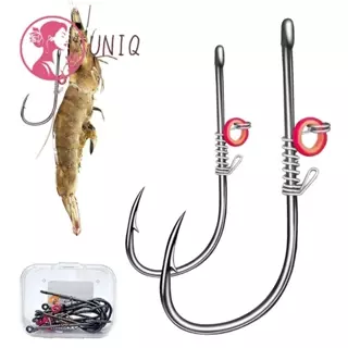 UNIQ 10 Peças De Anzol De Aço De Alto Carbono , Minhoca Maluco Sem Ervas Daninhas , Ganchos De Isca De Camarão Vivo Maci em Oferta na Shopee
