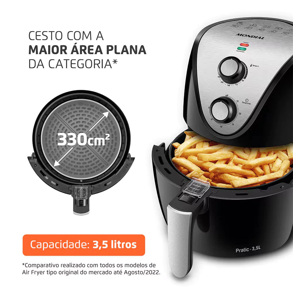 Fritadeira Sem Óleo Air Fryer AF-30 Family IV 3,5 Litros Mondial