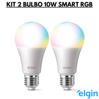 Kit 2 Lâmpada Led Bulbo 10w Wifi Smart Rgb Elgin