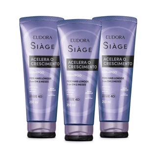 Combo Siàge Acelera o Crescimento: Shampoo 3x250ml em Oferta na Shopee