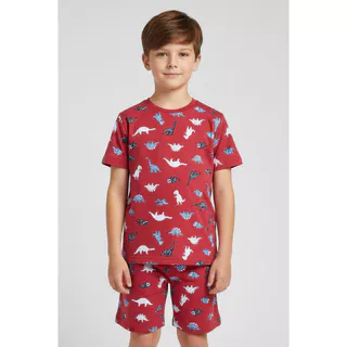Pijama Curto Infantil Menino Com Estampa Elian Vermelho em Oferta na Shopee