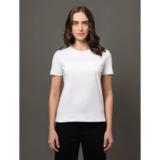 Camiseta Feminina Bordado Alto Relevo Calvin Klein Jeans - Branco em Oferta na Shopee