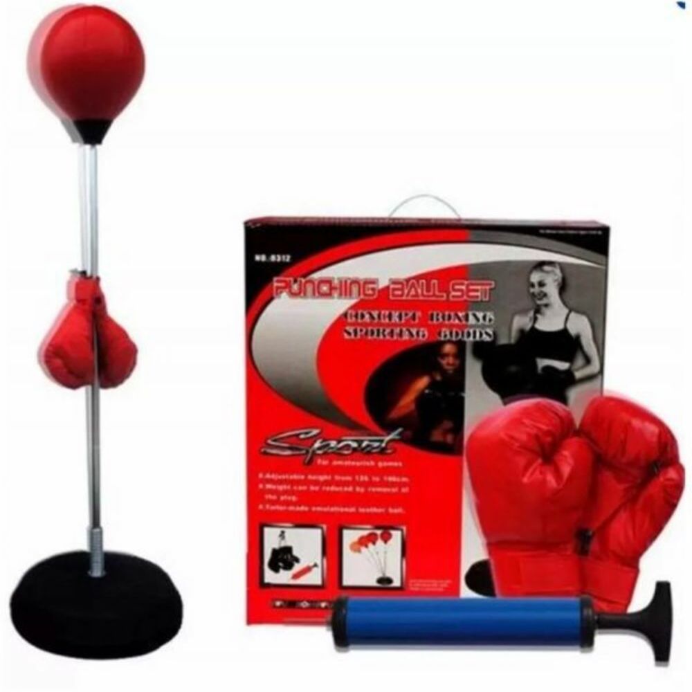 SACO DE PANCADAS BOXE DE CHAO PUNCHING BALL KIT COM LUVAS ALTURA ...