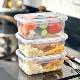 Kit Conjunto 10 Marmitas 800ml com travas Herméticas Transparente Reutilizáveis Livre de BPA — foto 8 — Achou Levou Brasil