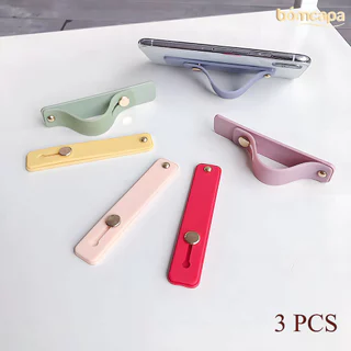 Kit 3 Suporte De Pulseira Para Capa De Celular Volta De Móvel Adesivos Suporte Multifuncional Silicone Push Pull KZJ003