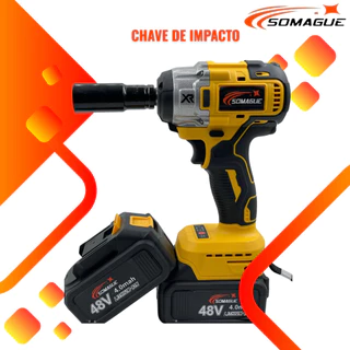 Parafusadeira Furadeira e Chave De Impacto Sem Fio 48v 2 Baterias Bivolt