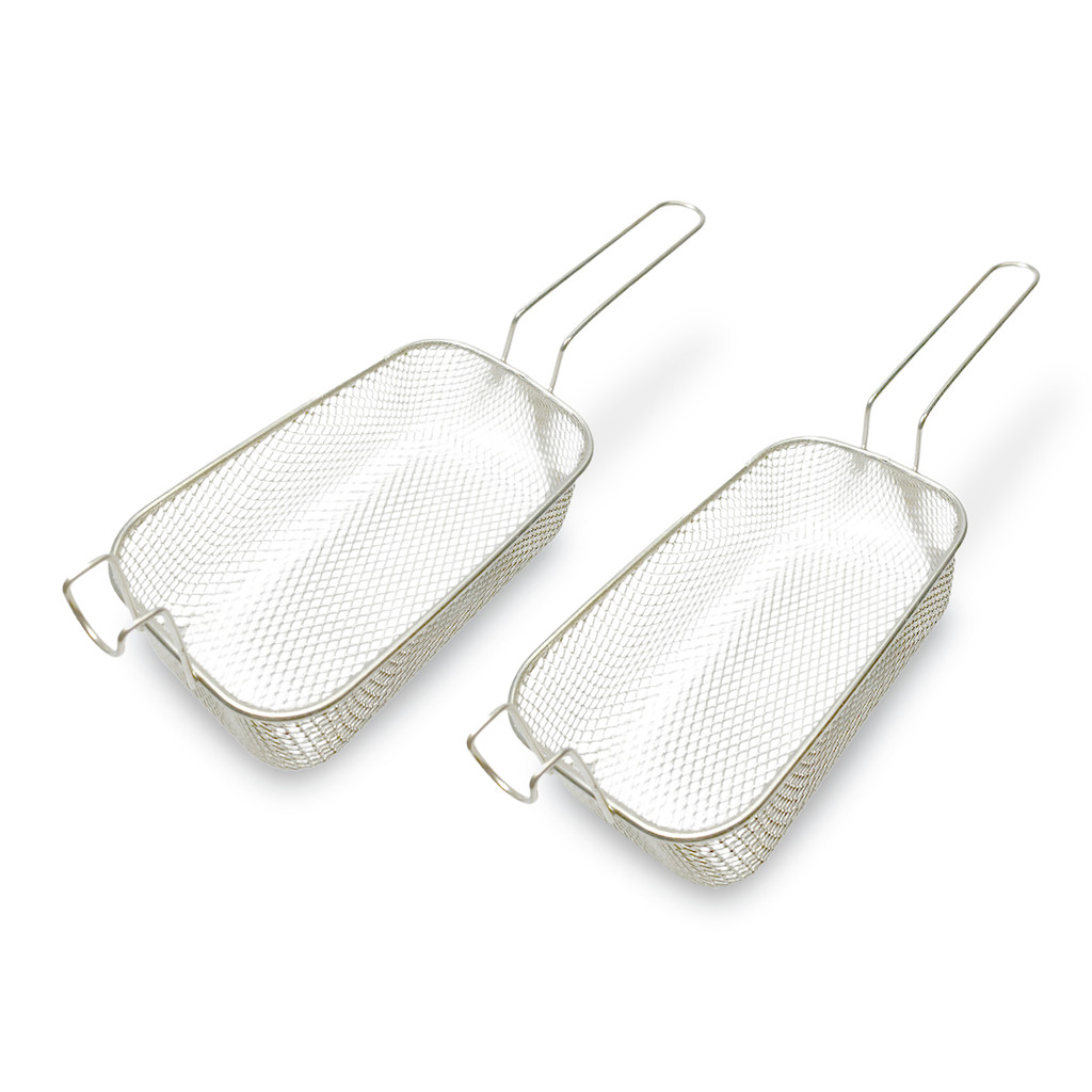 Kit 2 Cestos de Fritura Premium Retangular M 3 Litros Fryer 