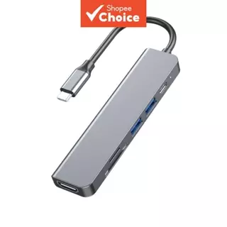 Adaptador USB-C HUB 87W 6 em 1 Tipo C com HDMI PD USB Leitor de SD/TF Leitor de Cartão para PC Laptop Macbook em Oferta na Shopee