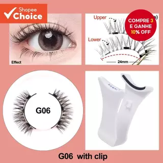 4 Unidades (1 Par) Cílios Postiços Clipe 3D Magnético Reutilizáveis À Prova D'água Sem Necessidade De Cola em Oferta na Shopee